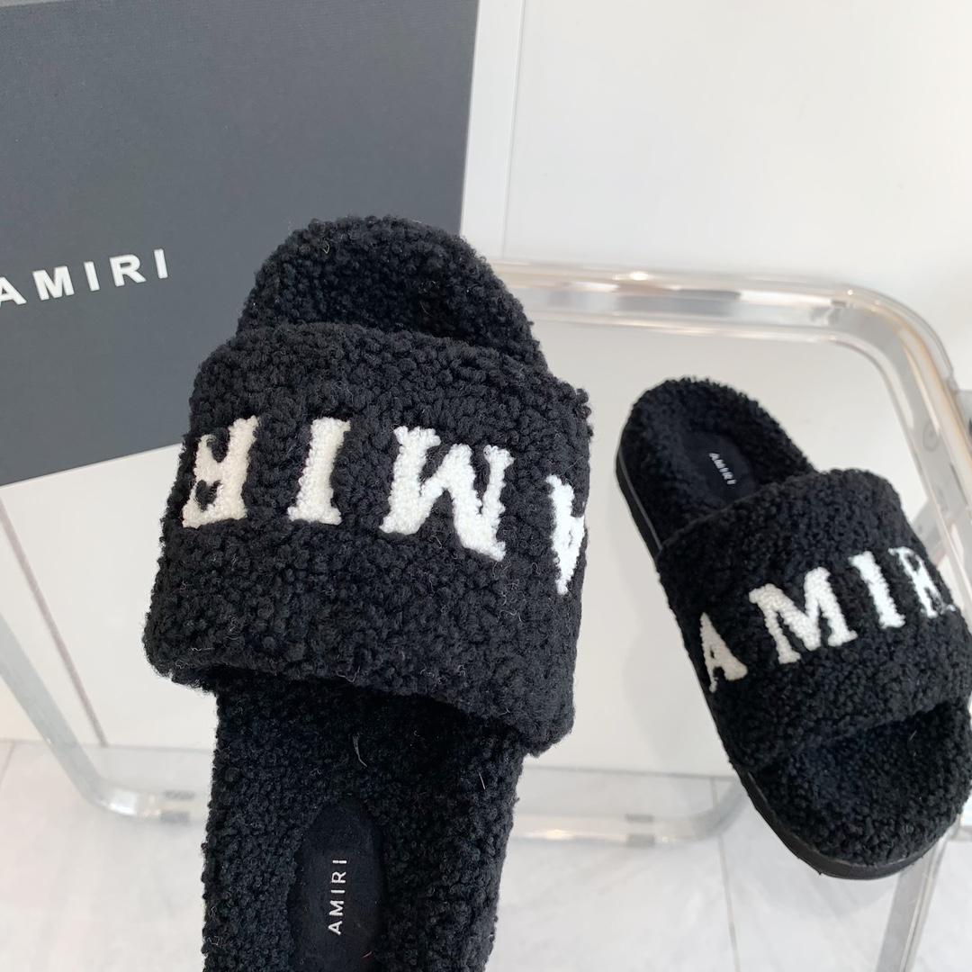 Amiri Logo-print Fleece Slippers - PerfectKickZ