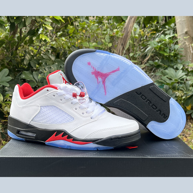 Air Jordan 5 Low “Fire Red” Sneakers    CU4523-100 - PerfectKickZ