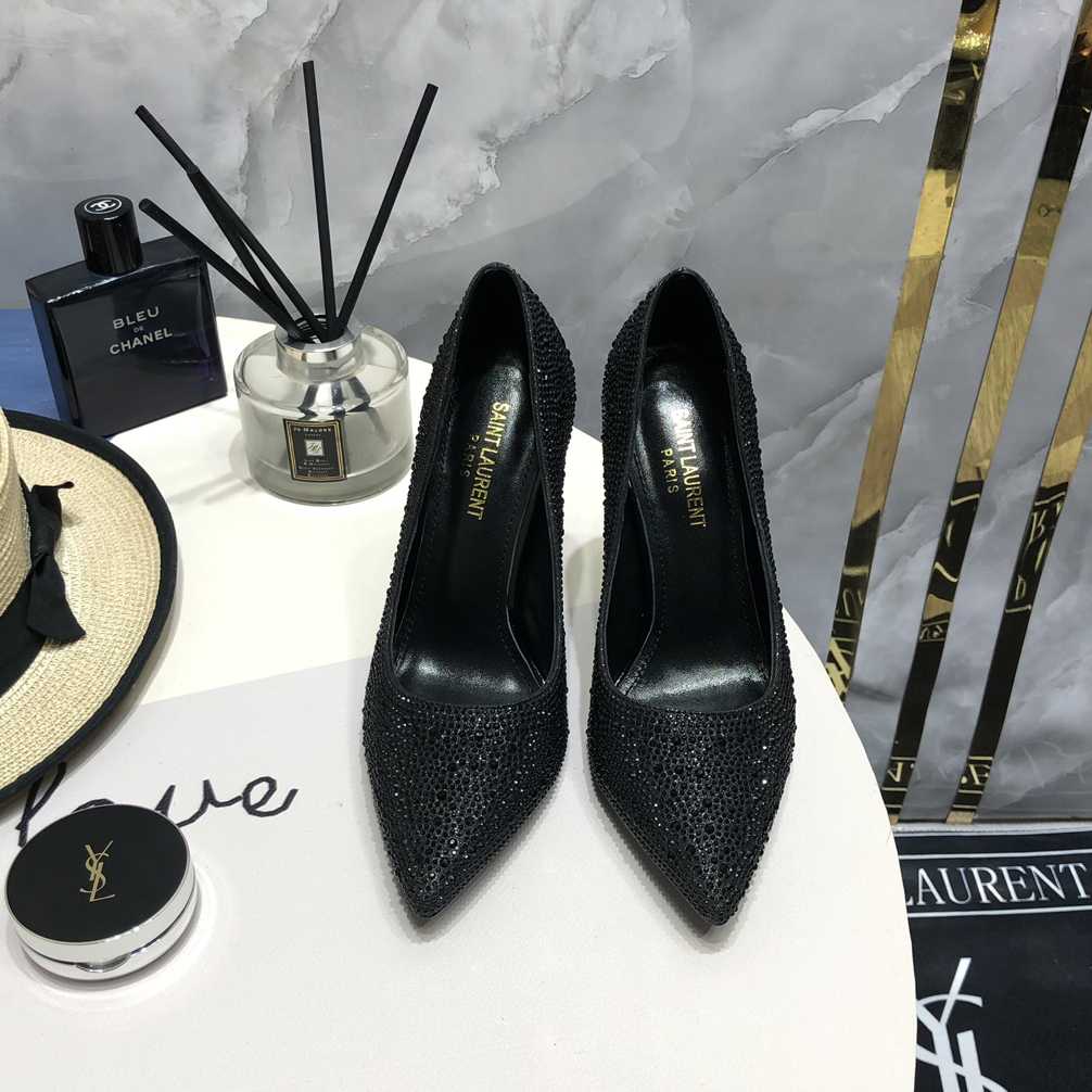 Saint Laurent Black Opyum Glitter Pumps - PerfectKickZ