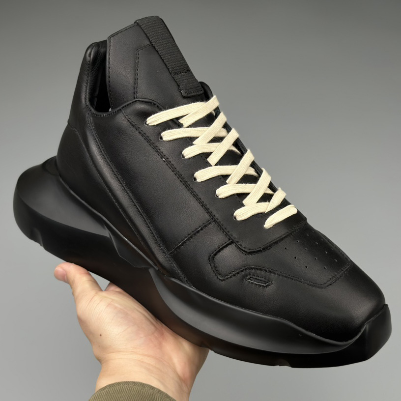 Rick Owens Geth Leather Sneakers - PerfectKickZ
