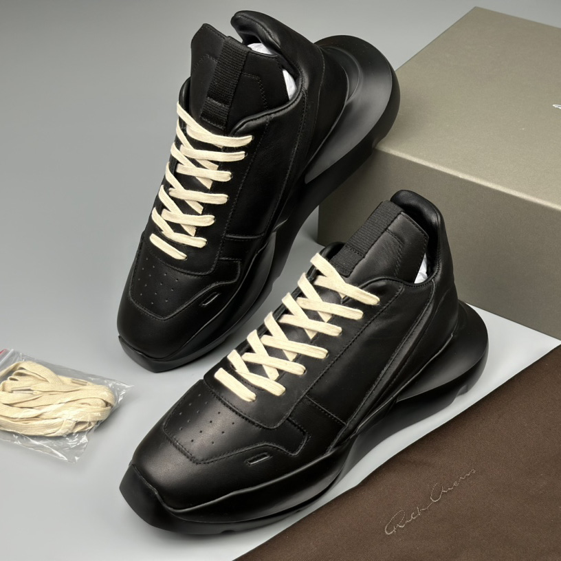 Rick Owens Geth Leather Sneakers - PerfectKickZ