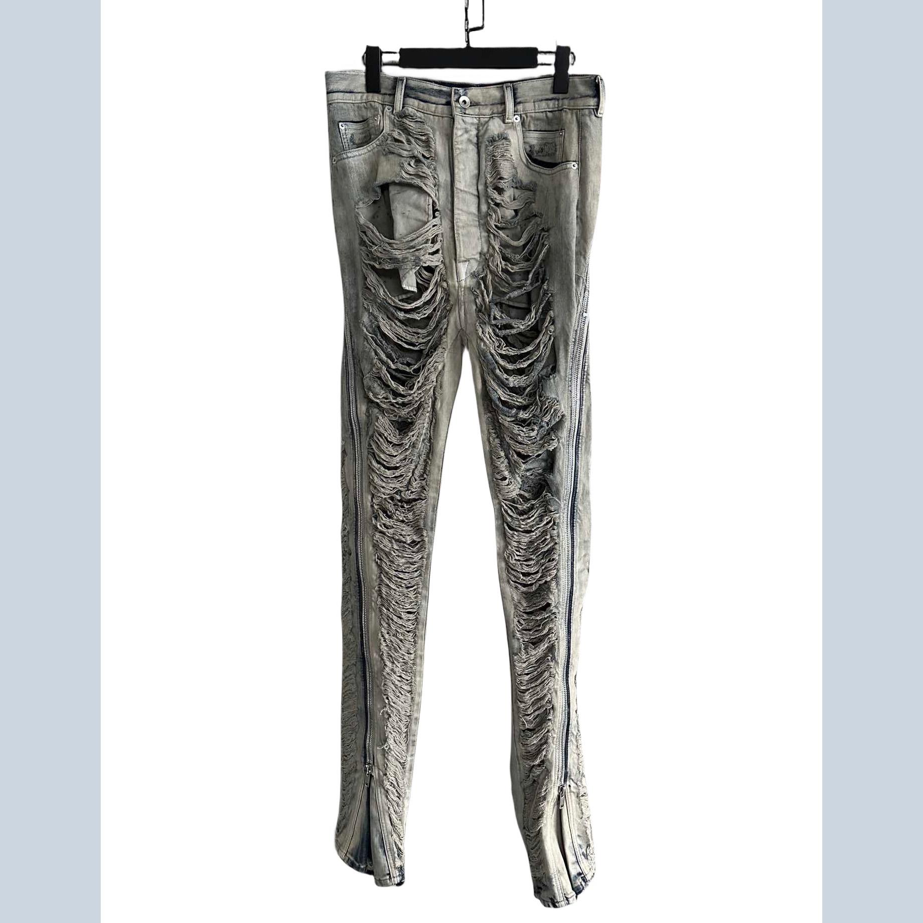 Rick Owens Distressed-finish Slim-cut Jeans - PerfectKickZ