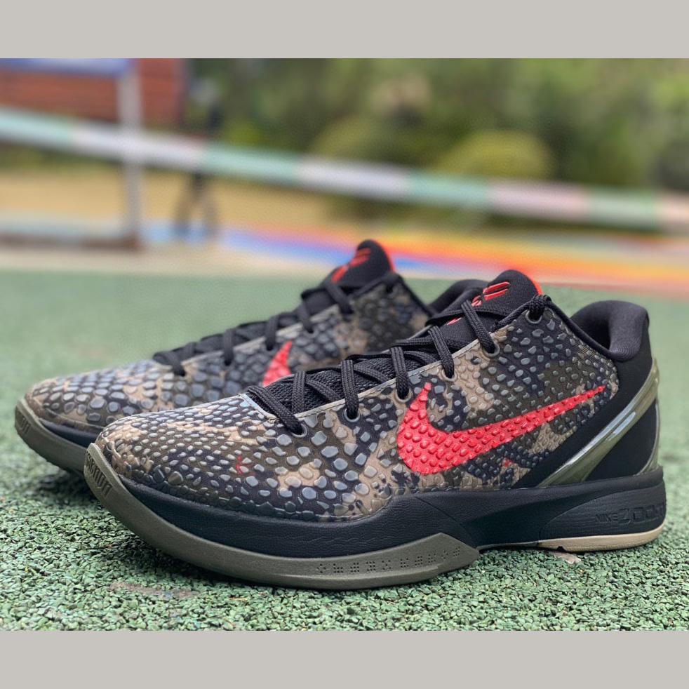 Nike Zoom Kobe 6 Italian Camo Crimson Black Sneakers      - PerfectKickZ