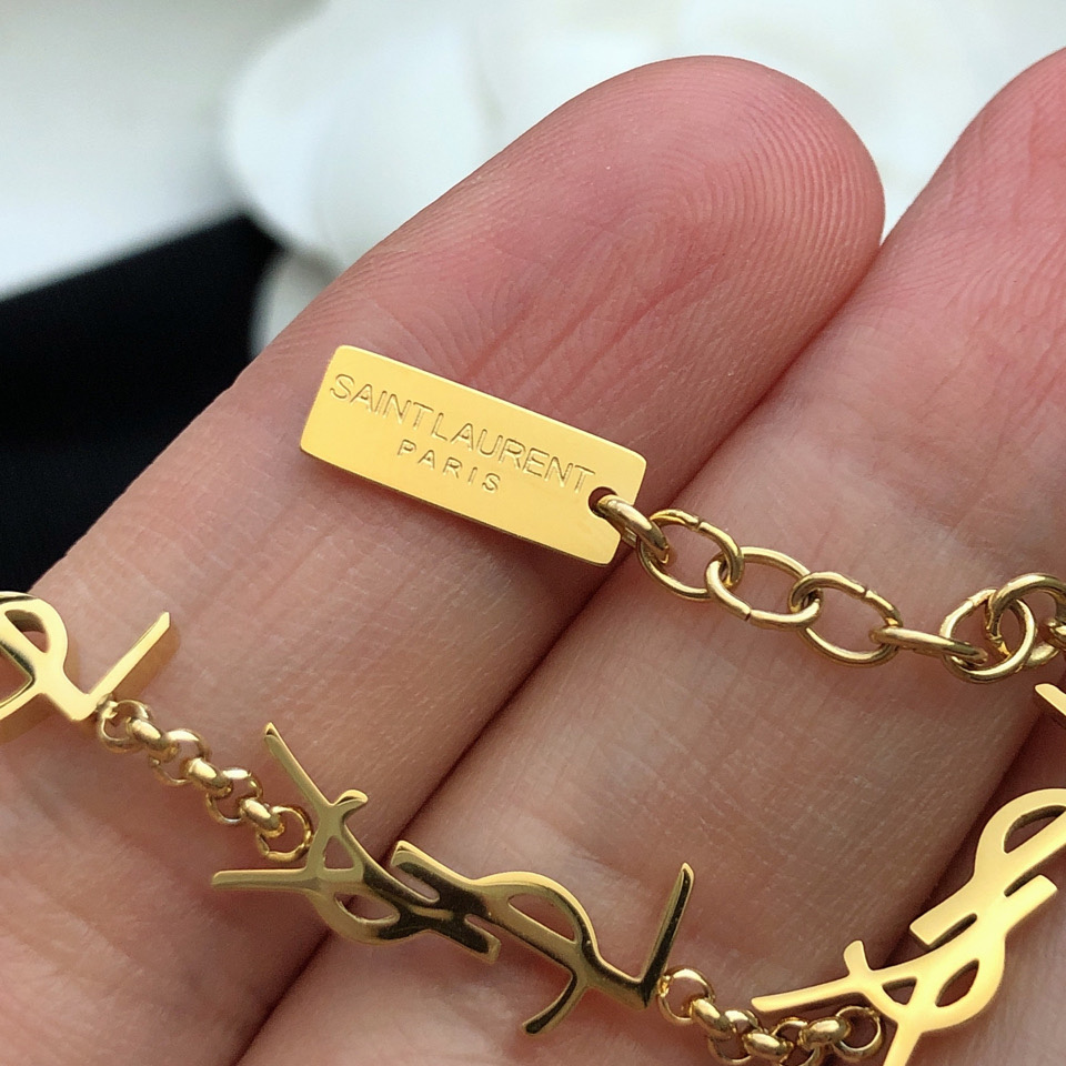 Saint Laurent Cassandre Multi-charm Bracelet In Metal - PerfectKickZ