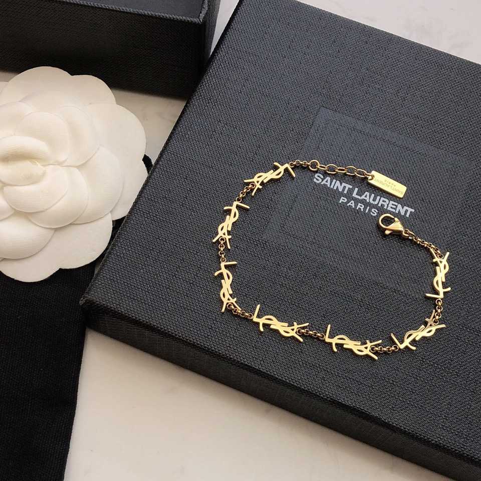 Saint Laurent Cassandre Multi-charm Bracelet In Metal - PerfectKickZ