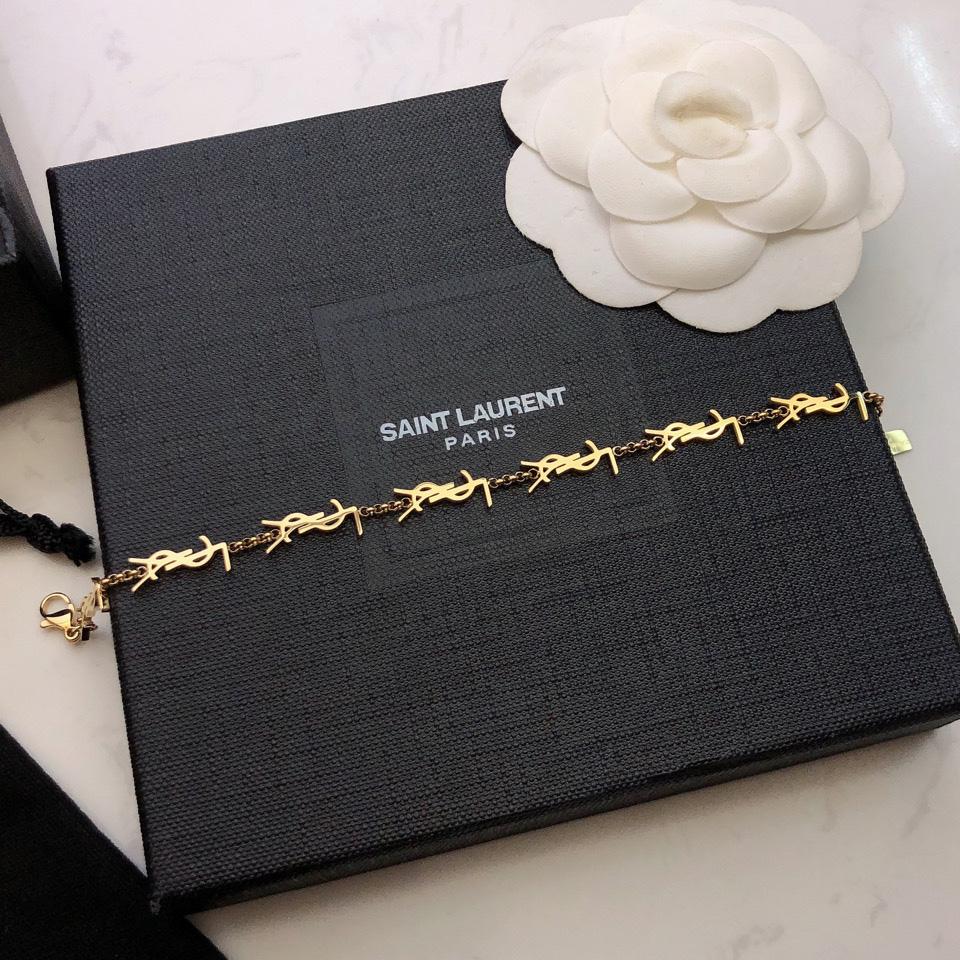 Saint Laurent Cassandre Multi-charm Bracelet In Metal - PerfectKickZ