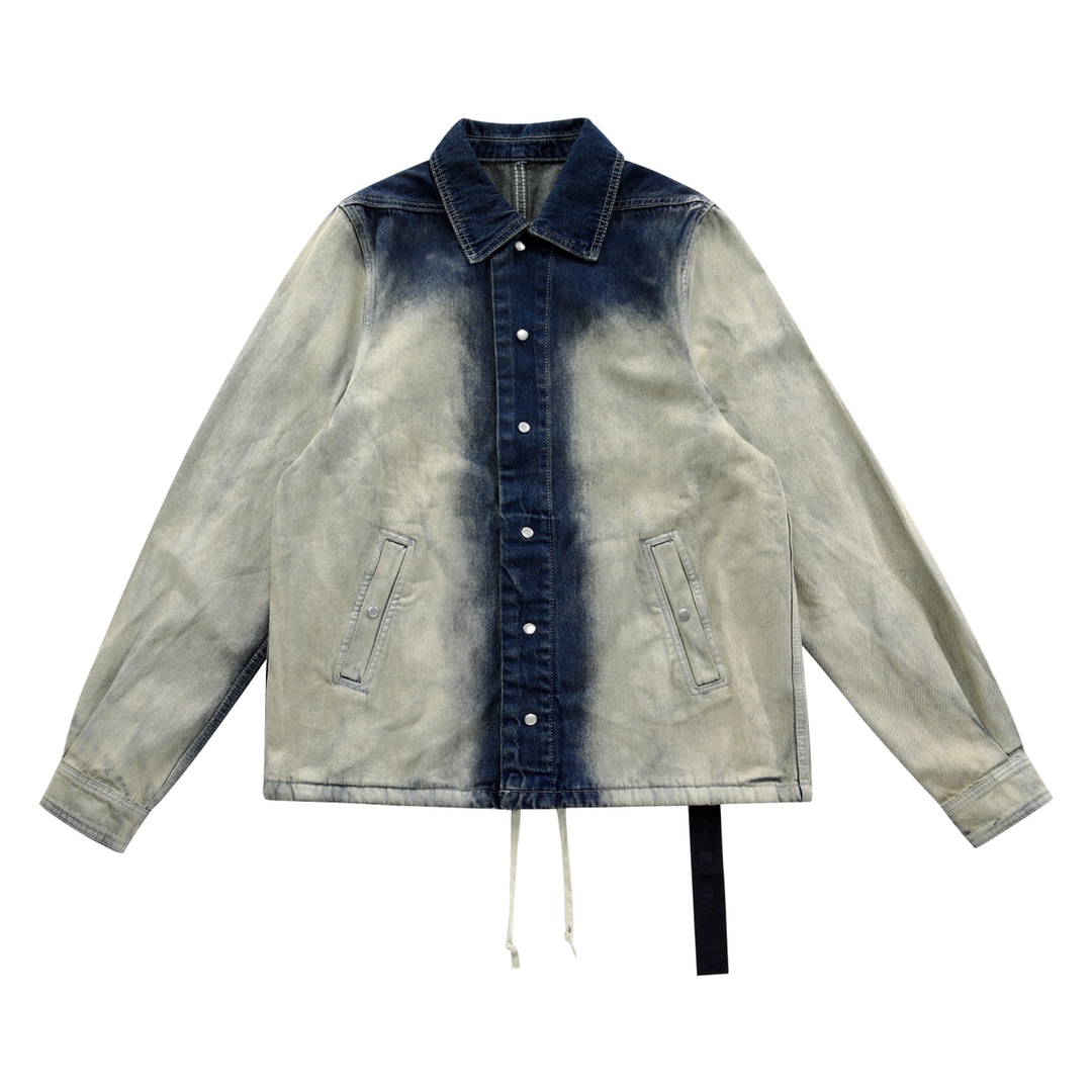 Rick Owens Drkshdw Faded Denim Jacket - PerfectKickZ