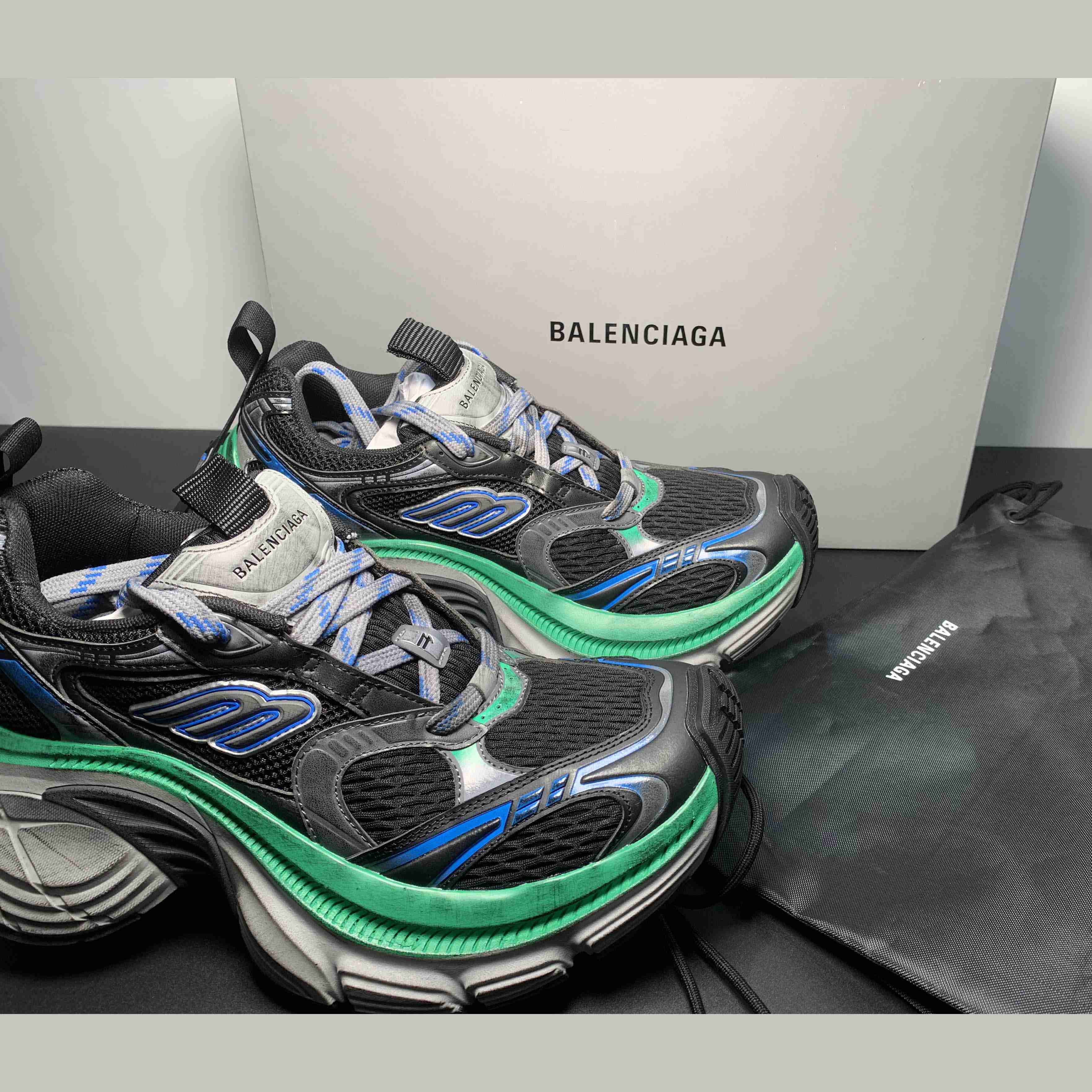 Balenciaga 10XL Sneaker in Black/Grey/Blue/Green - PerfectKickZ