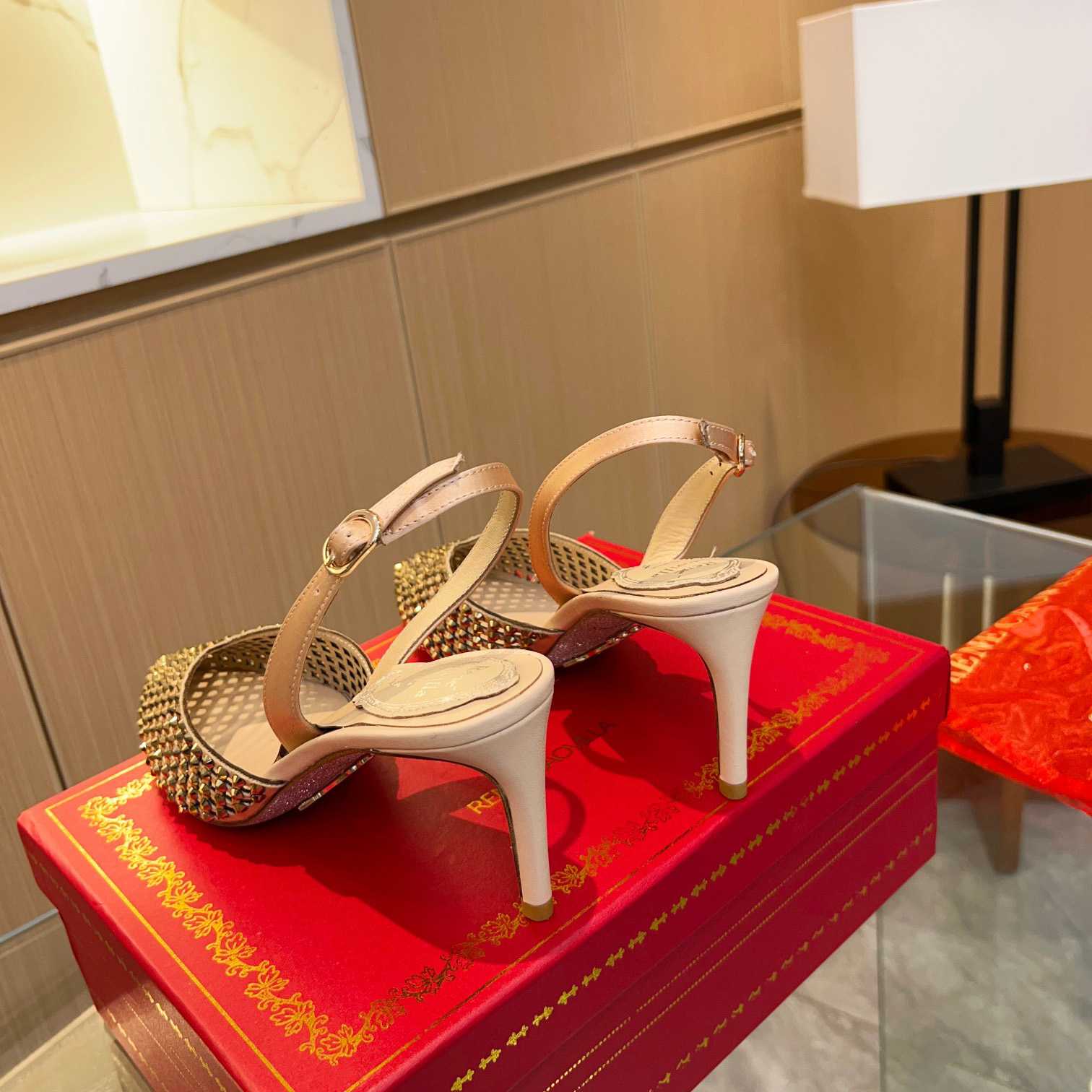 Rene Caovilla Ginger Crystal Silver Slingback 80 - PerfectKickZ
