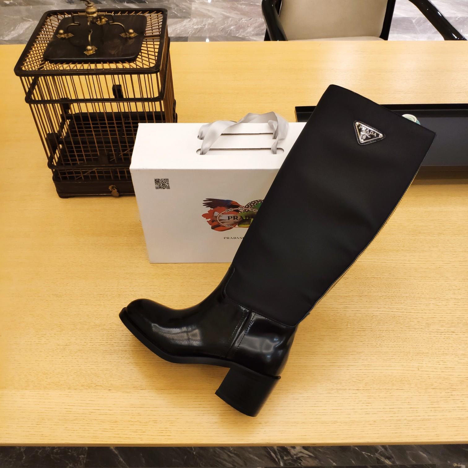 Prada Leather And Re-Nylon Boots - PerfectKickZ