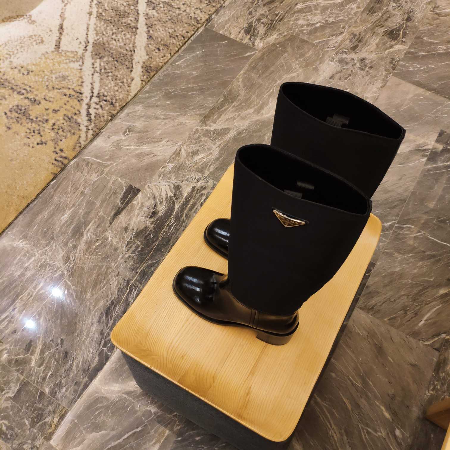 Prada Leather And Re-Nylon Boots - PerfectKickZ