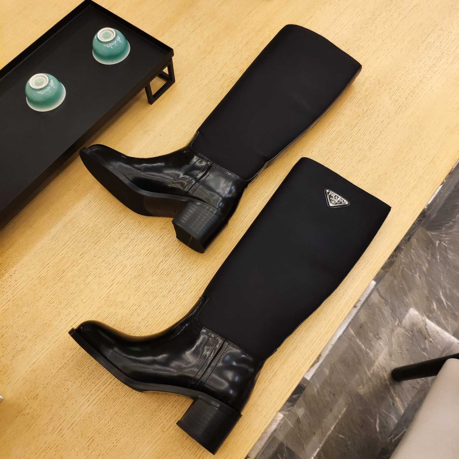 Prada Leather And Re-Nylon Boots - PerfectKickZ