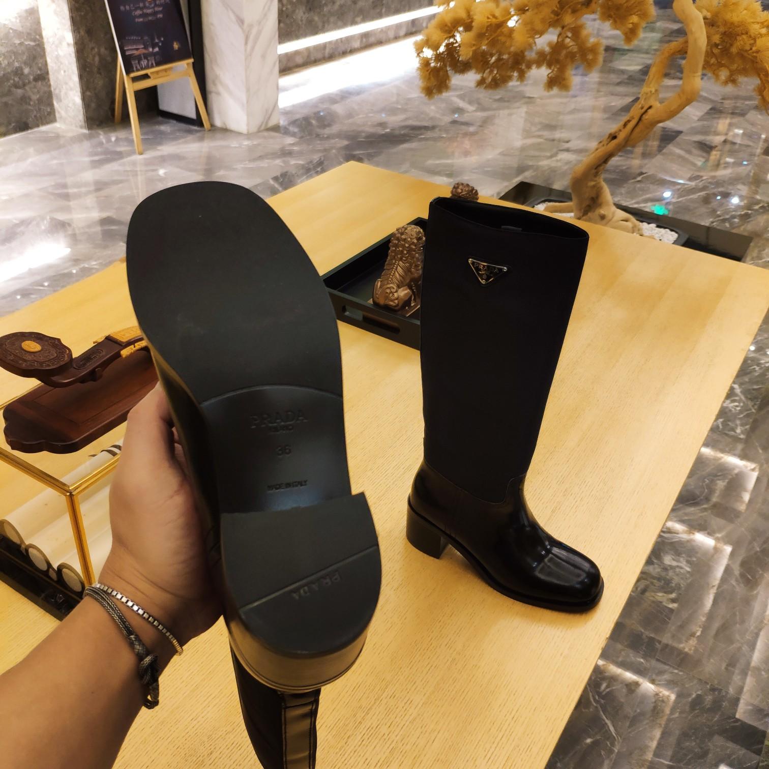 Prada Leather And Re-Nylon Boots - PerfectKickZ