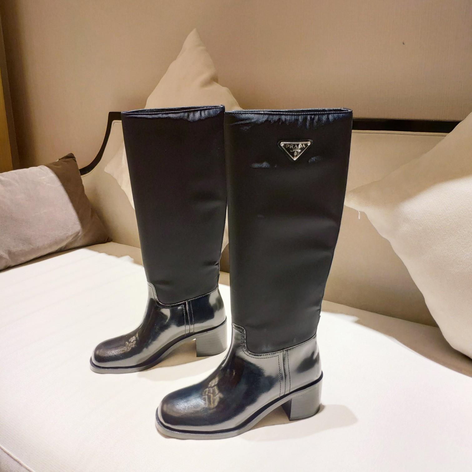 Prada Leather And Re-Nylon Boots - PerfectKickZ