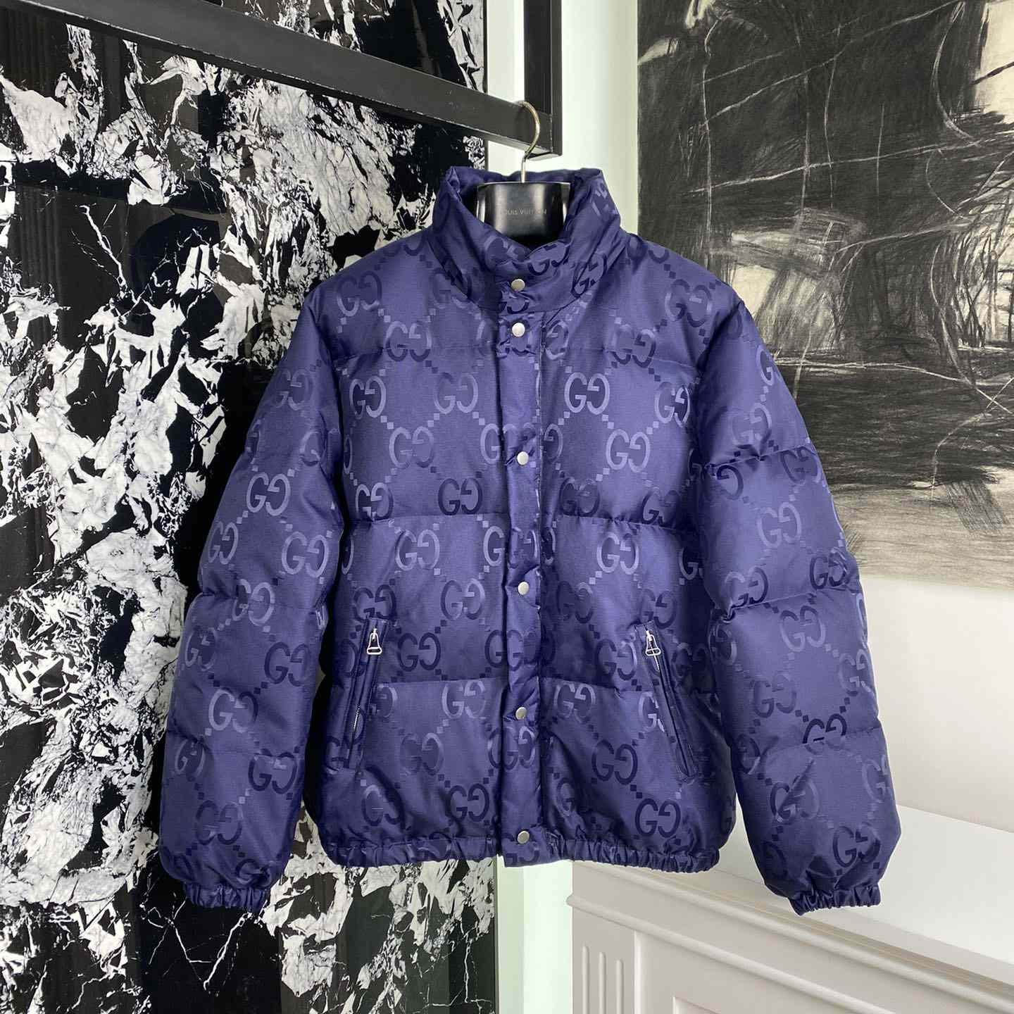 Gucci Jumbo GG Canvas Down Jacket - PerfectKickZ