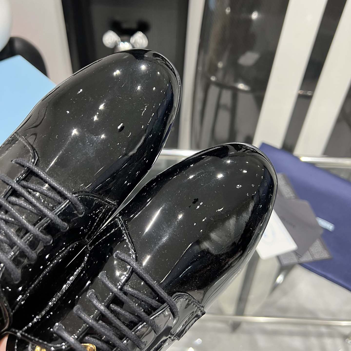 Prada Patent Leather Lace-up Shoes - PerfectKickZ