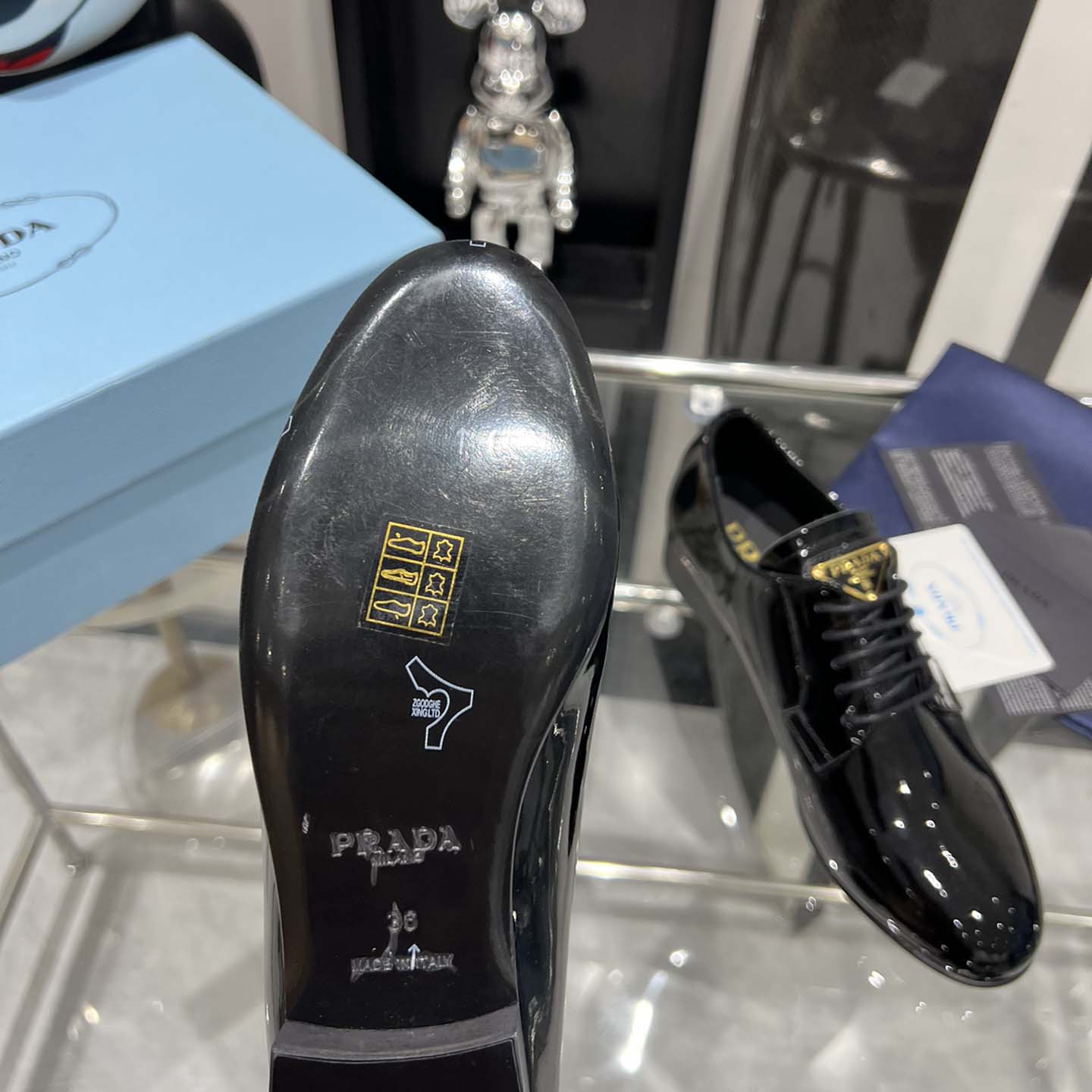 Prada Patent Leather Lace-up Shoes - PerfectKickZ