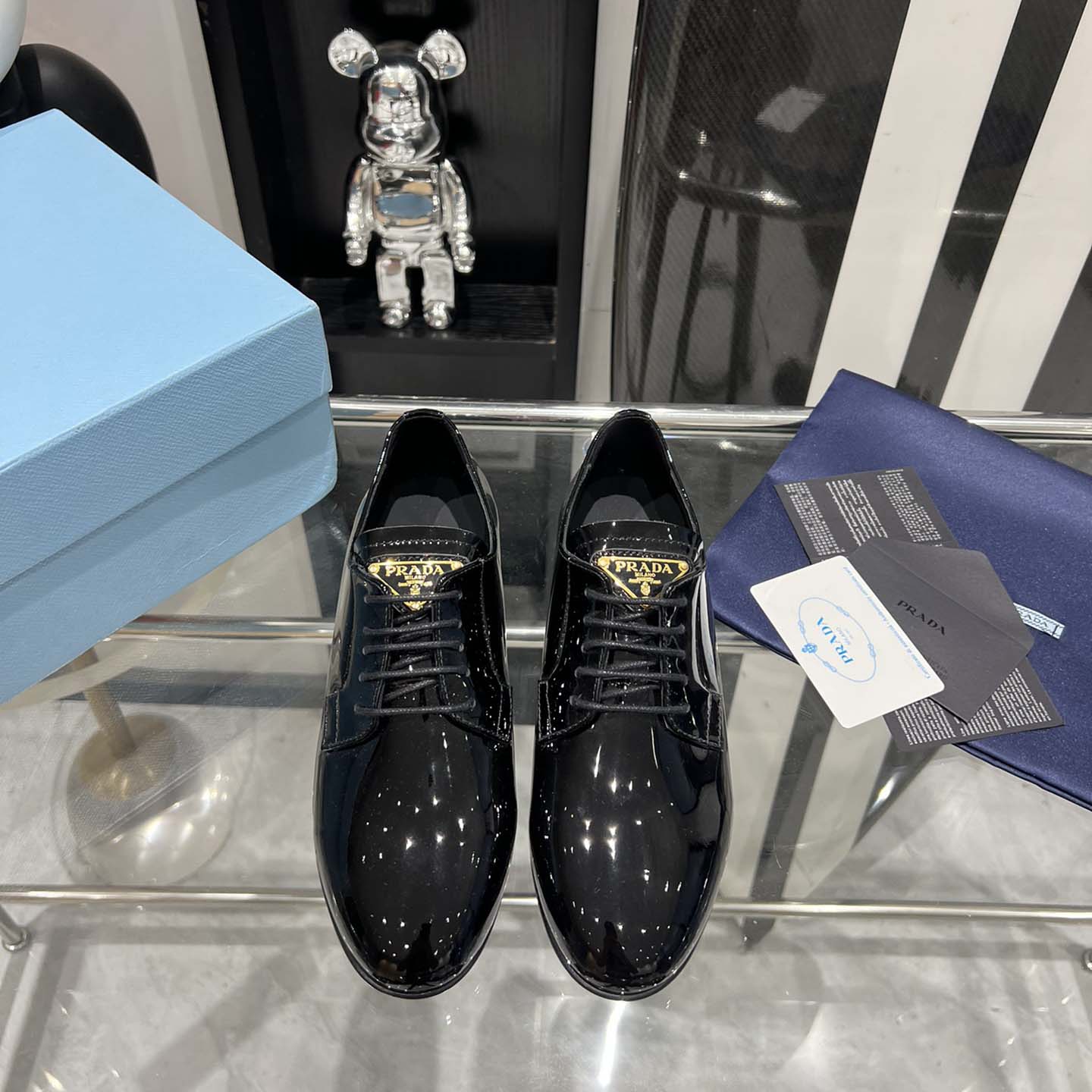 Prada Patent Leather Lace-up Shoes - PerfectKickZ