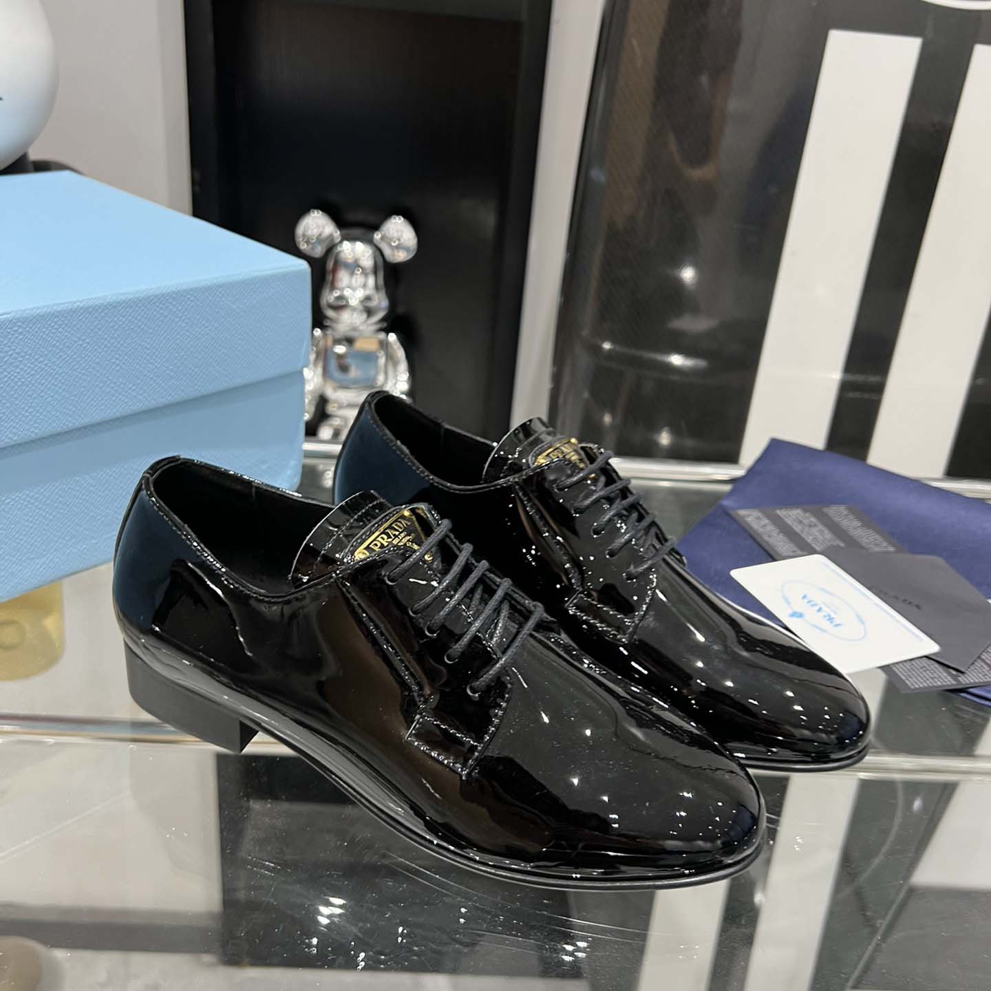 Prada Patent Leather Lace-up Shoes - PerfectKickZ