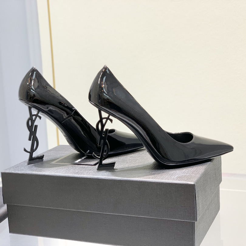 Saint Laurent Logo-heel Leather Pumps - PerfectKickZ