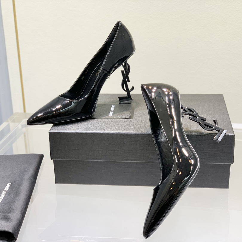 Saint Laurent Logo-heel Leather Pumps - PerfectKickZ