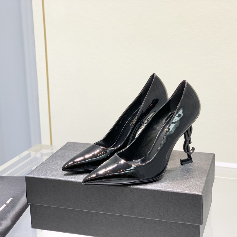 Saint Laurent Logo-heel Leather Pumps - PerfectKickZ