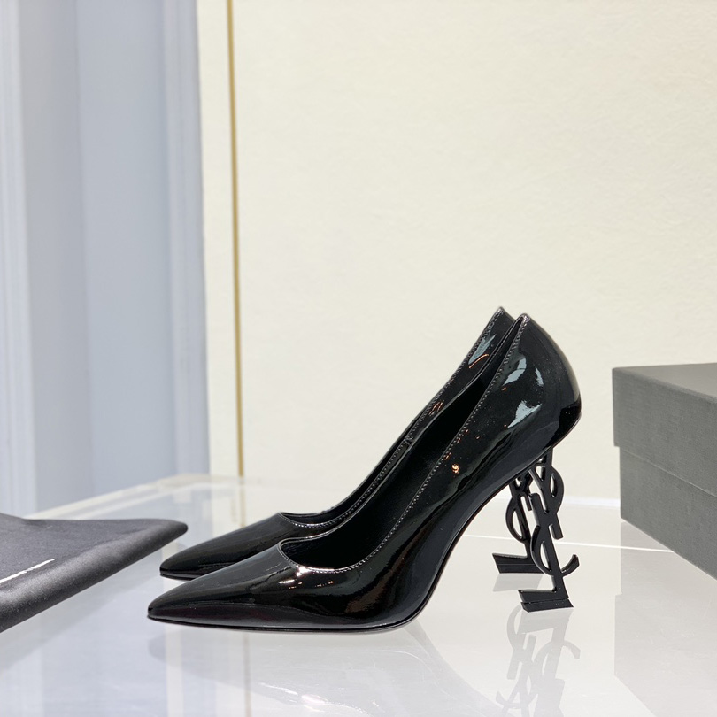 Saint Laurent Logo-heel Leather Pumps - PerfectKickZ