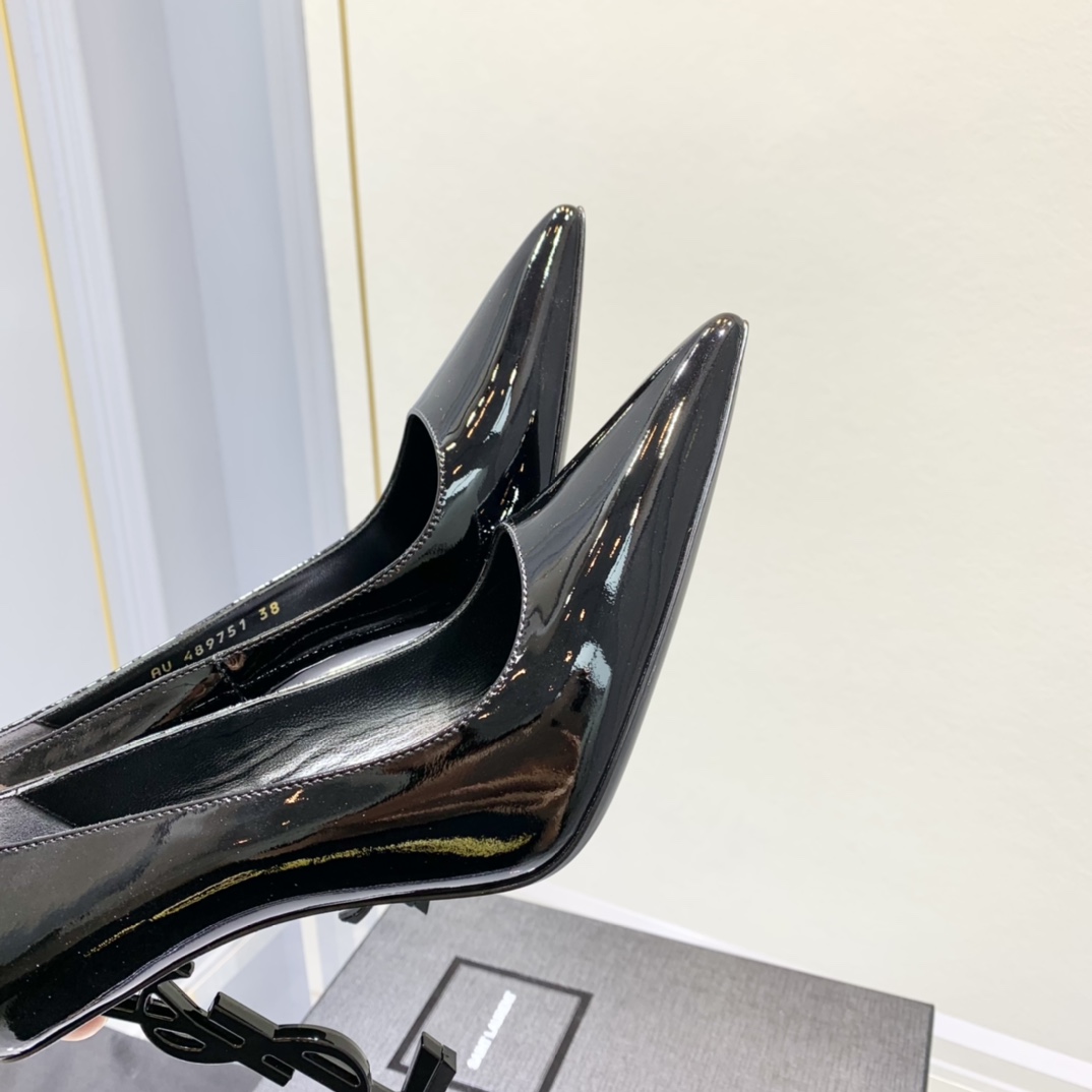 Saint Laurent Logo-heel Leather Pumps - PerfectKickZ