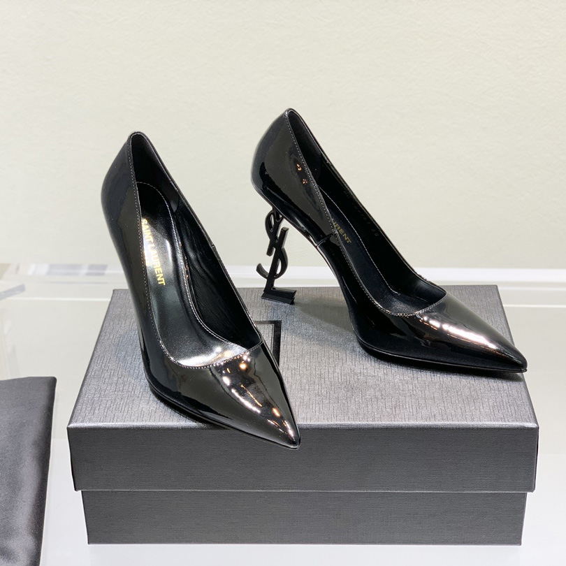 Saint Laurent Logo-heel Leather Pumps - PerfectKickZ