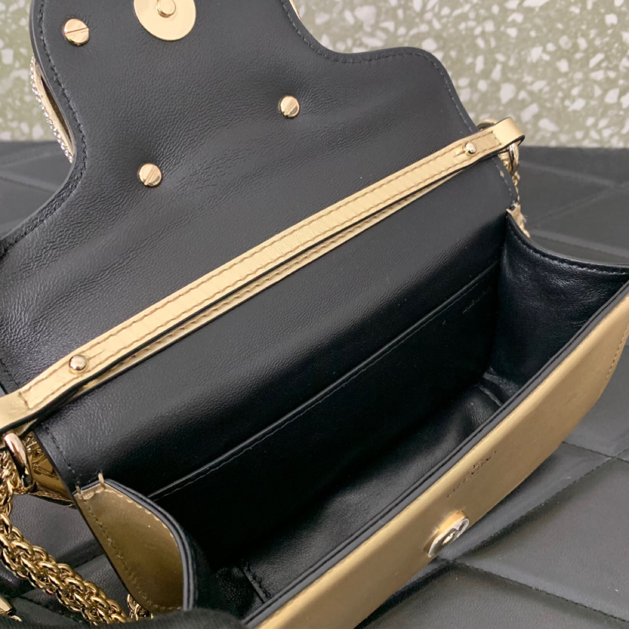 Valenti Garavani Micro Locò Crystal-embellished Bag   (20-11-5cm) - PerfectKickZ