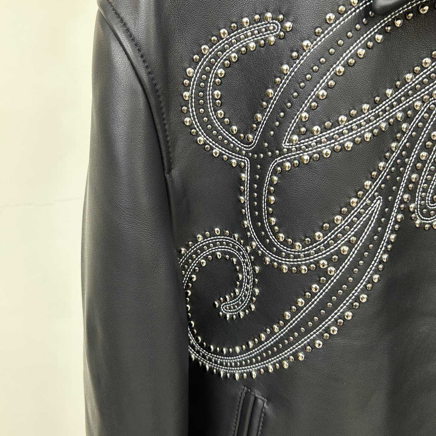 Givenchy Studded-logo Leather Jacket - PerfectKickZ