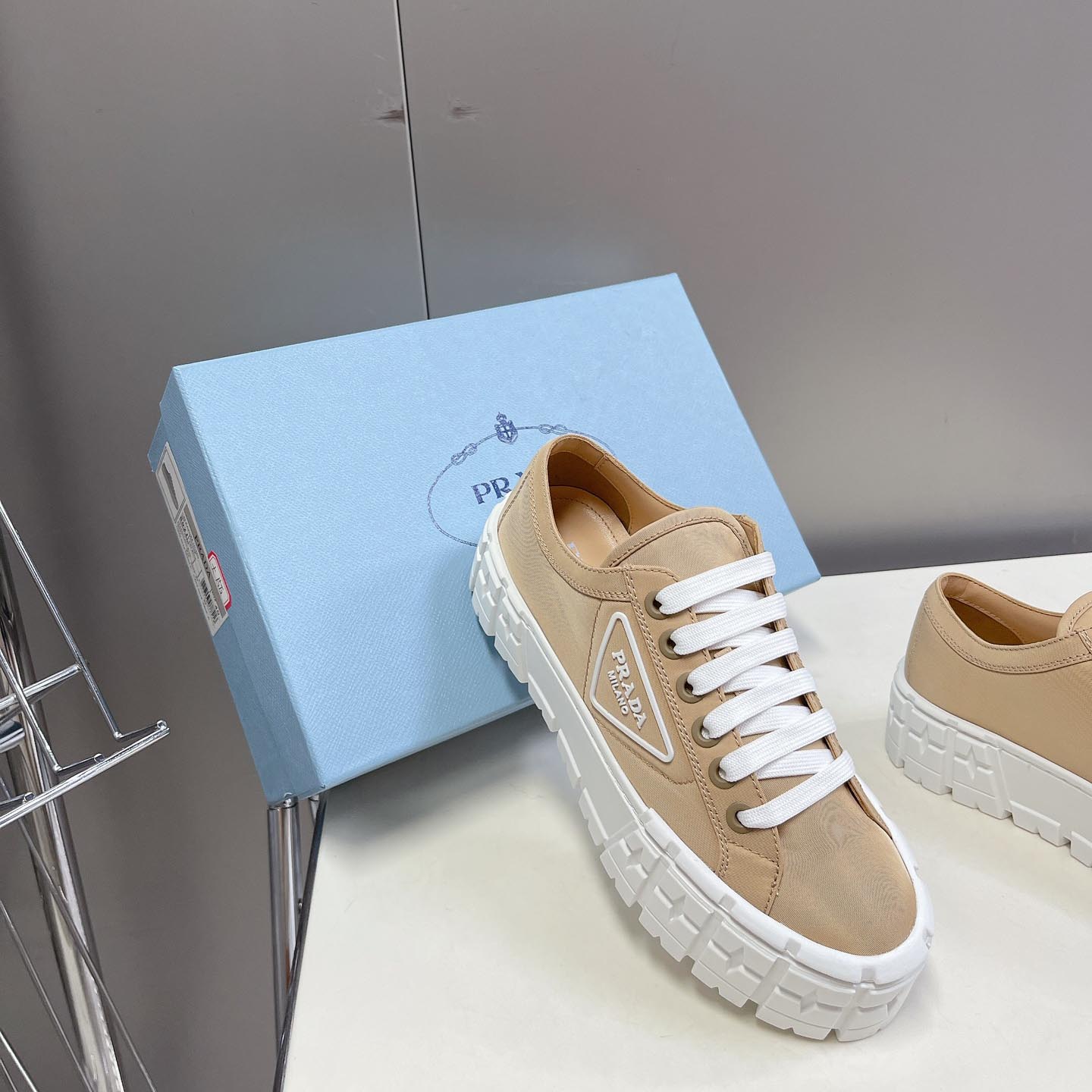 Prada Double Wheel Nylon Gabardine Sneakers - PerfectKickZ