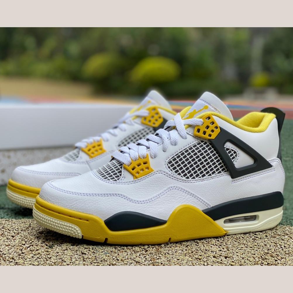 Air Jordan 4 Retro Vivid Sulfur Sneakers     AQ9129-101 - PerfectKickZ