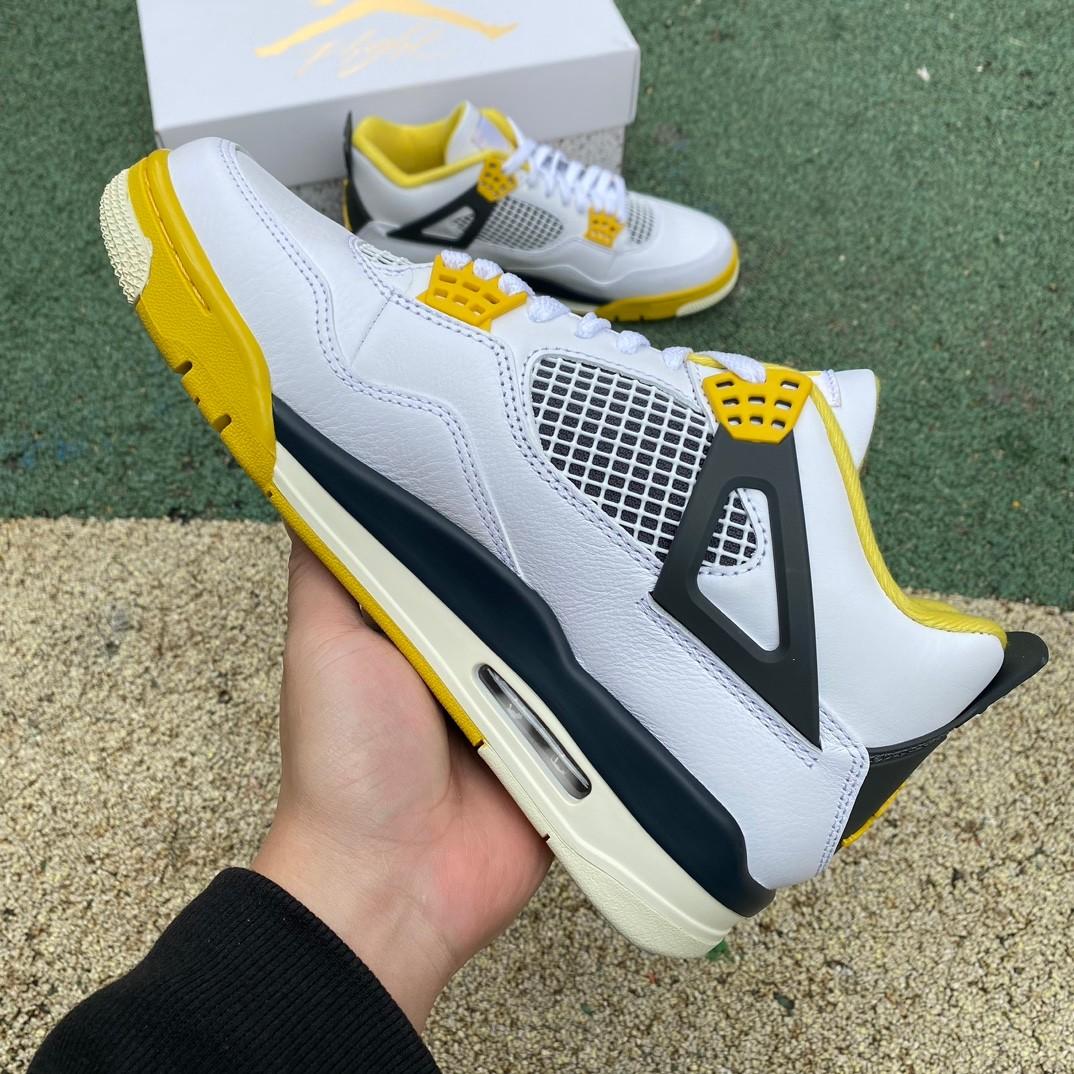 Air Jordan 4 Retro Vivid Sulfur Sneakers     AQ9129-101 - PerfectKickZ