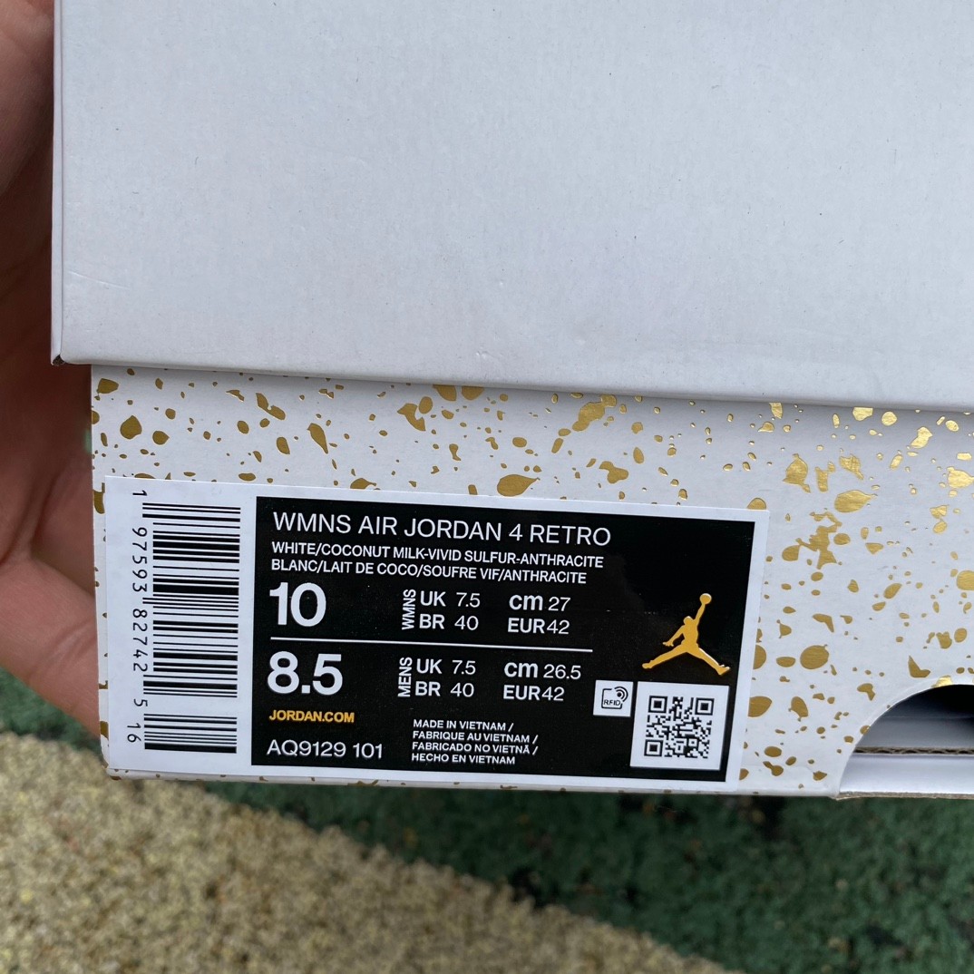 Air Jordan 4 Retro Vivid Sulfur Sneakers     AQ9129-101 - PerfectKickZ