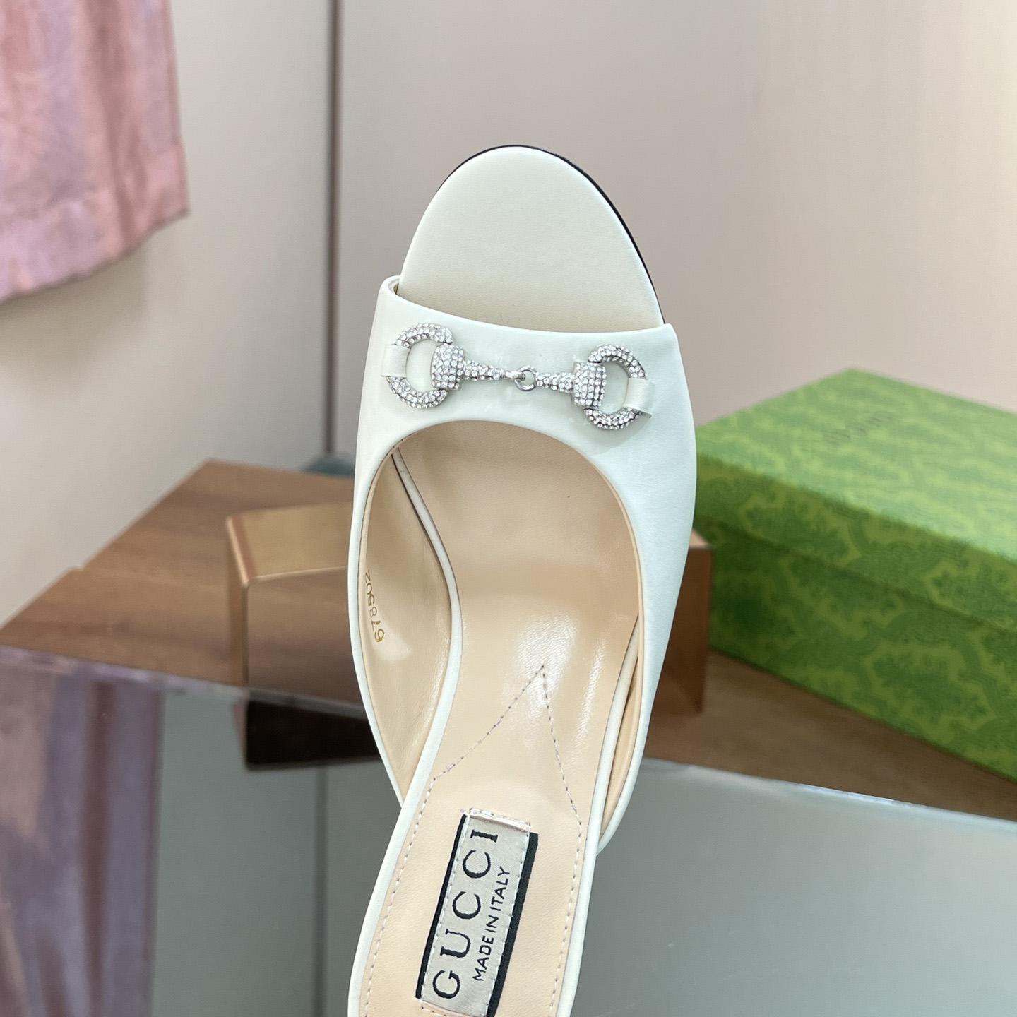 Gucci Women's Horsebit Mid-heel Slide Sandal - PerfectKickZ