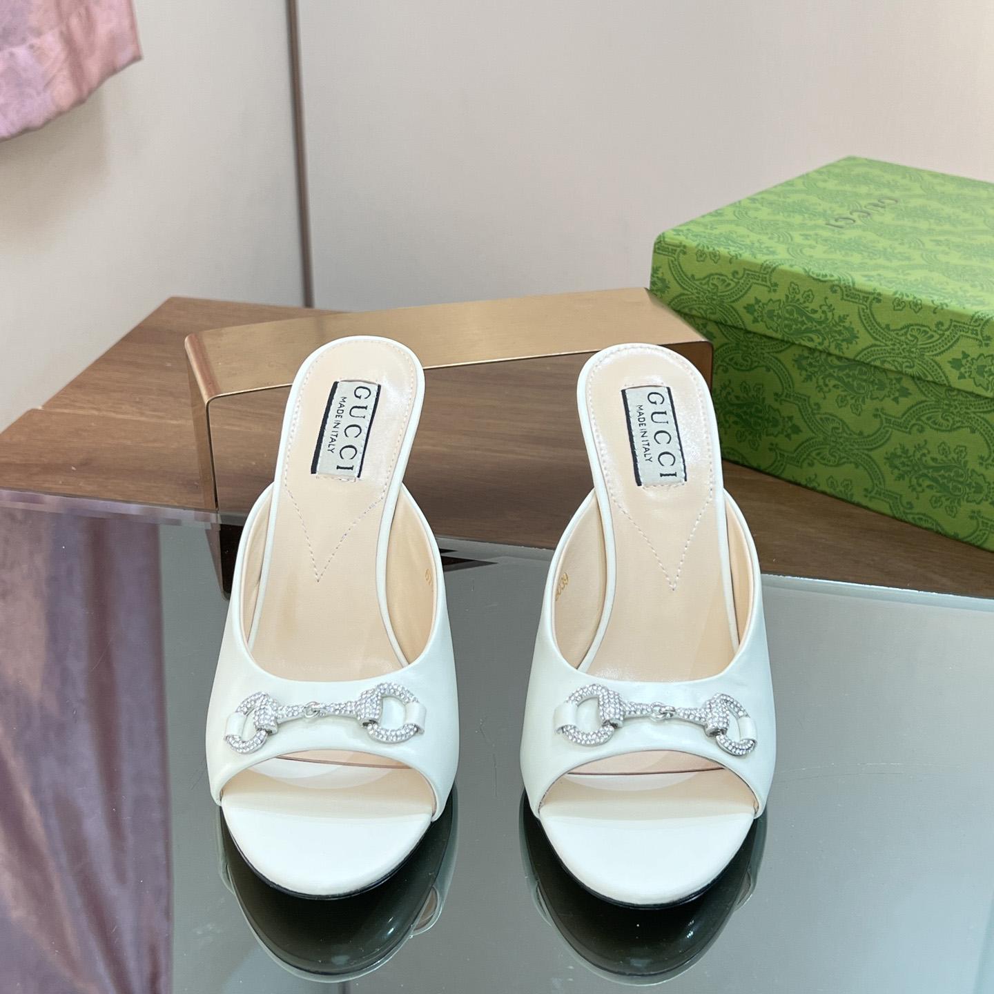 Gucci Women's Horsebit Mid-heel Slide Sandal - PerfectKickZ