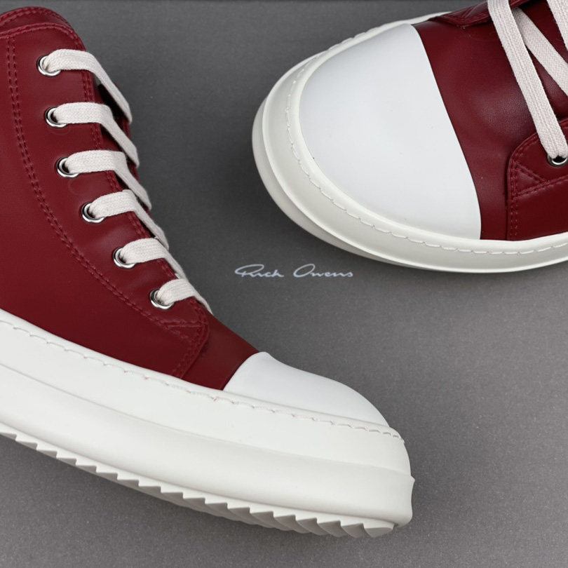 Rick Owens Low-Top Leather Sneakers - PerfectKickZ