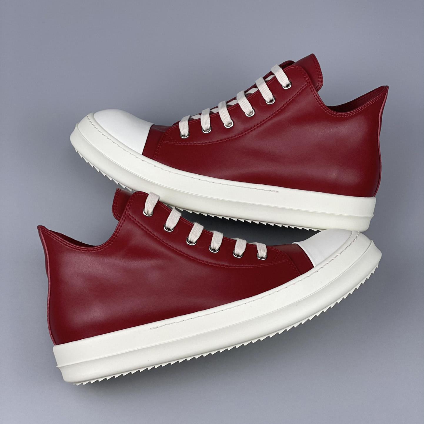 Rick Owens Low-Top Leather Sneakers - PerfectKickZ