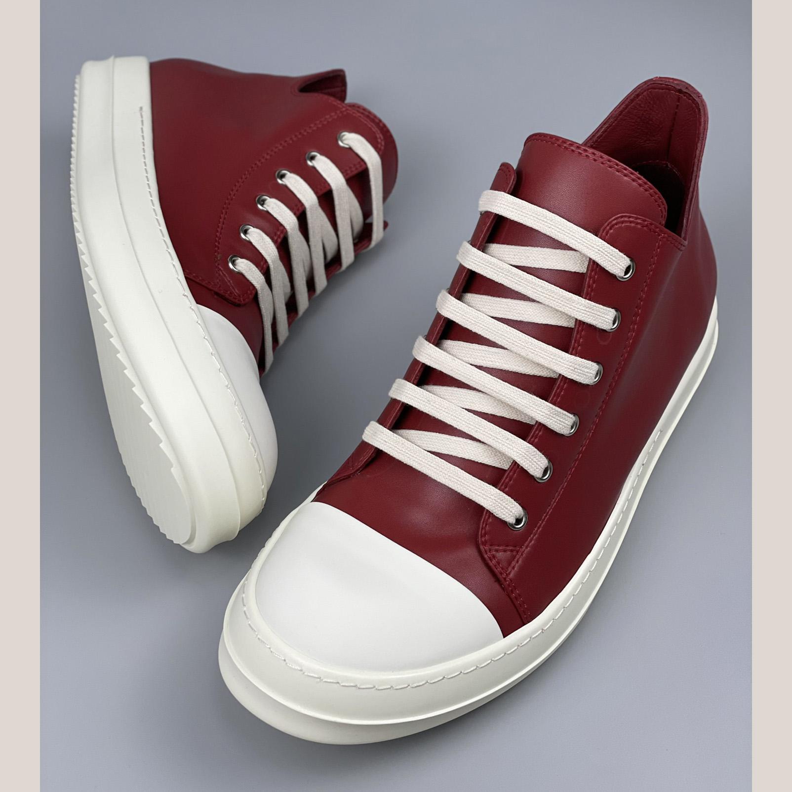 Rick Owens Low-Top Leather Sneakers - PerfectKickZ