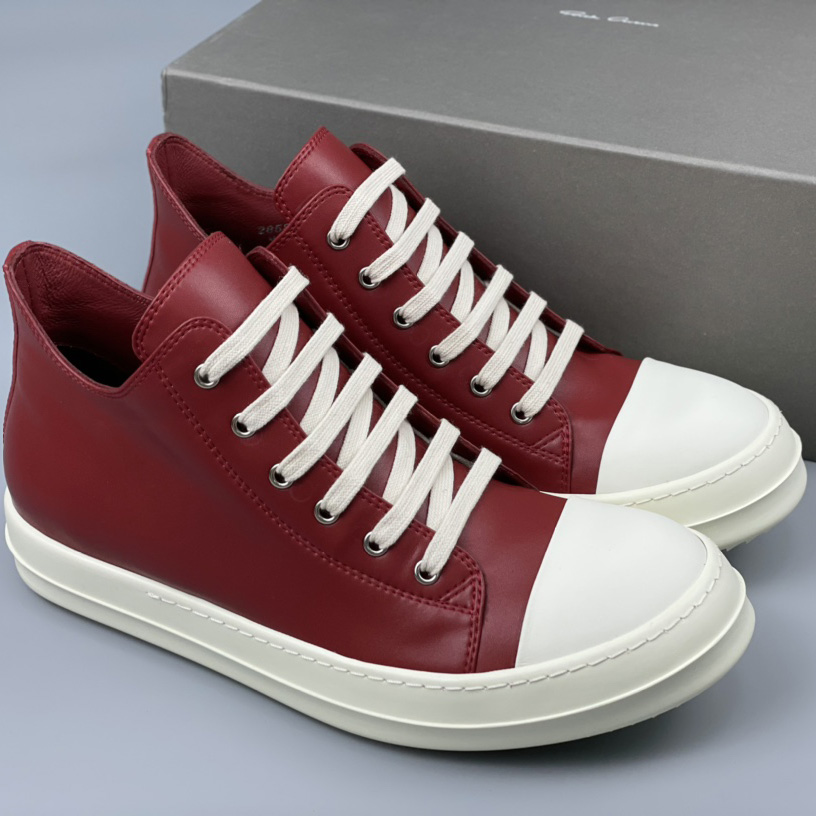 Rick Owens Low-Top Leather Sneakers - PerfectKickZ