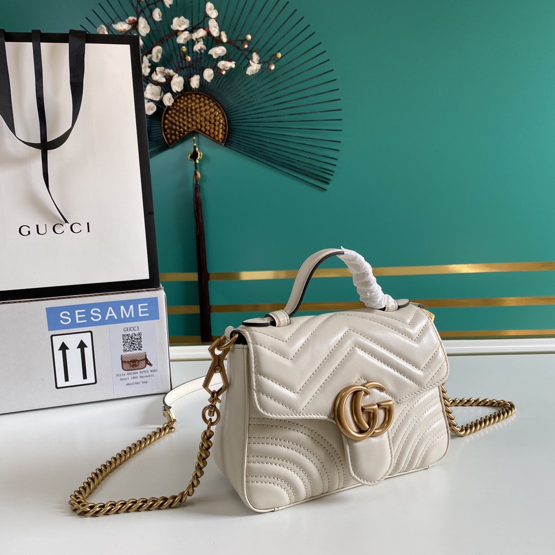 Gucci GG Marmont Mini Top Handle Bag - PerfectKickZ