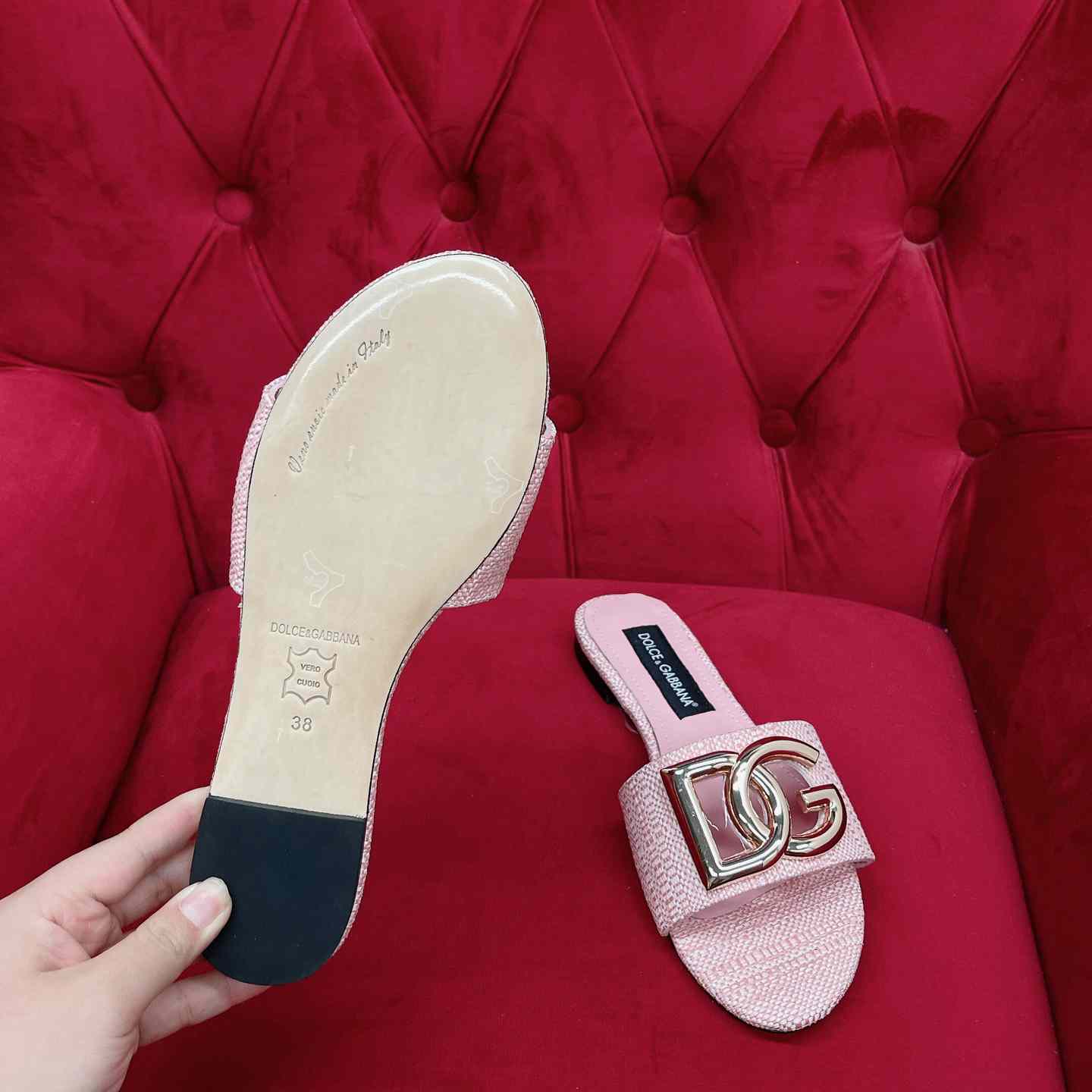 Dolce & Gabbana Raffia Sliders - PerfectKickZ