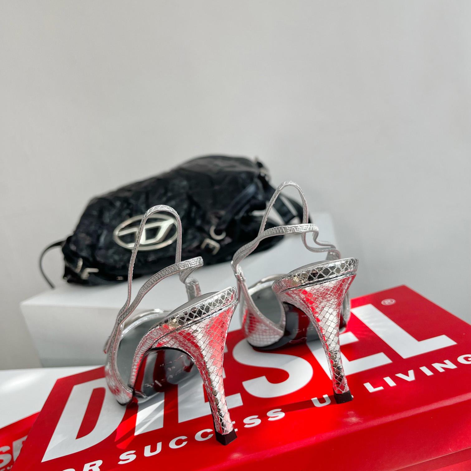 Diesel D-Venus Sb - Patent Snake-effect Slingback Pumps - 