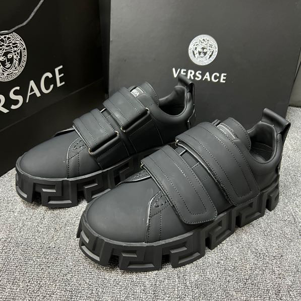 Versace Greca Labyrinth Chunky Leather Sneakers - PerfectKickZ