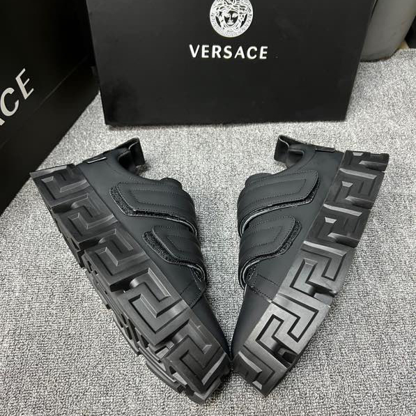 Versace Greca Labyrinth Chunky Leather Sneakers - PerfectKickZ