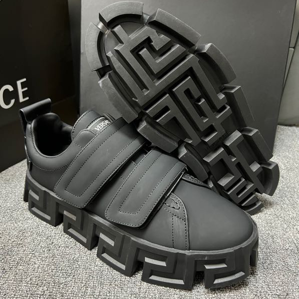 Versace Greca Labyrinth Chunky Leather Sneakers - PerfectKickZ