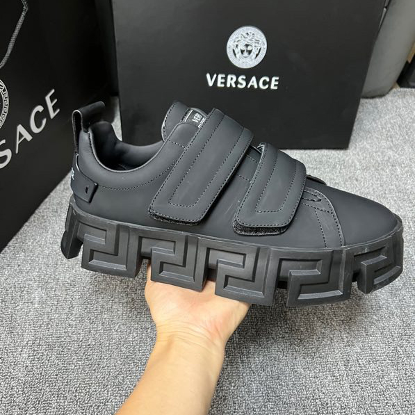 Versace Greca Labyrinth Chunky Leather Sneakers - PerfectKickZ