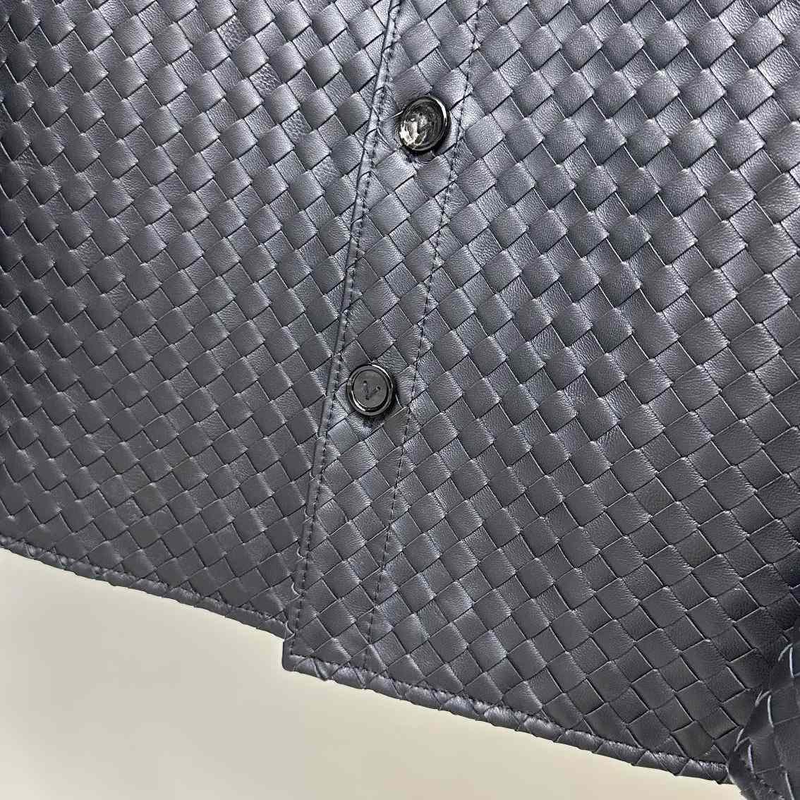 Bottega Veneta Intrecciato Relaxed Leather Shirt - PerfectKickZ