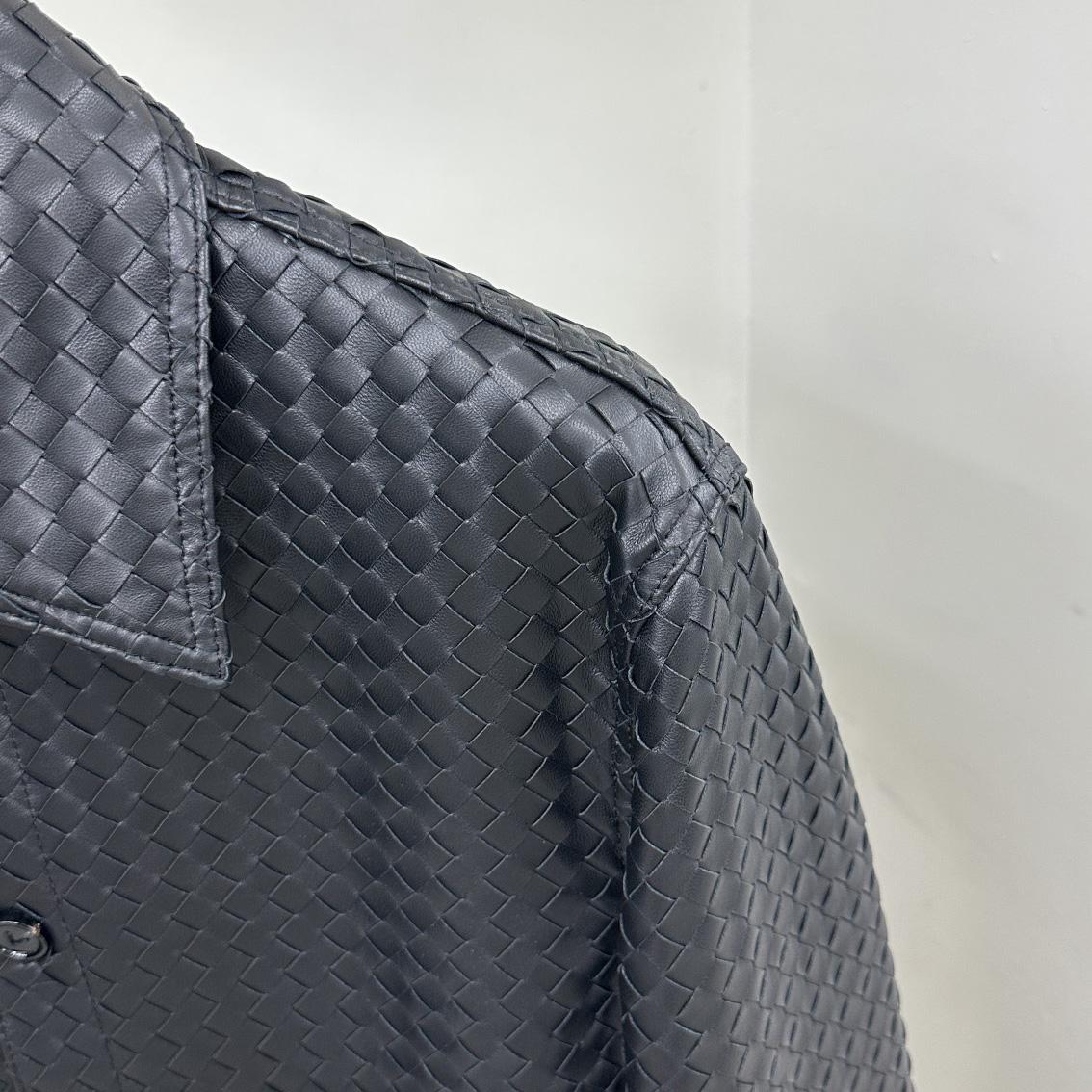 Bottega Veneta Intrecciato Relaxed Leather Shirt - PerfectKickZ